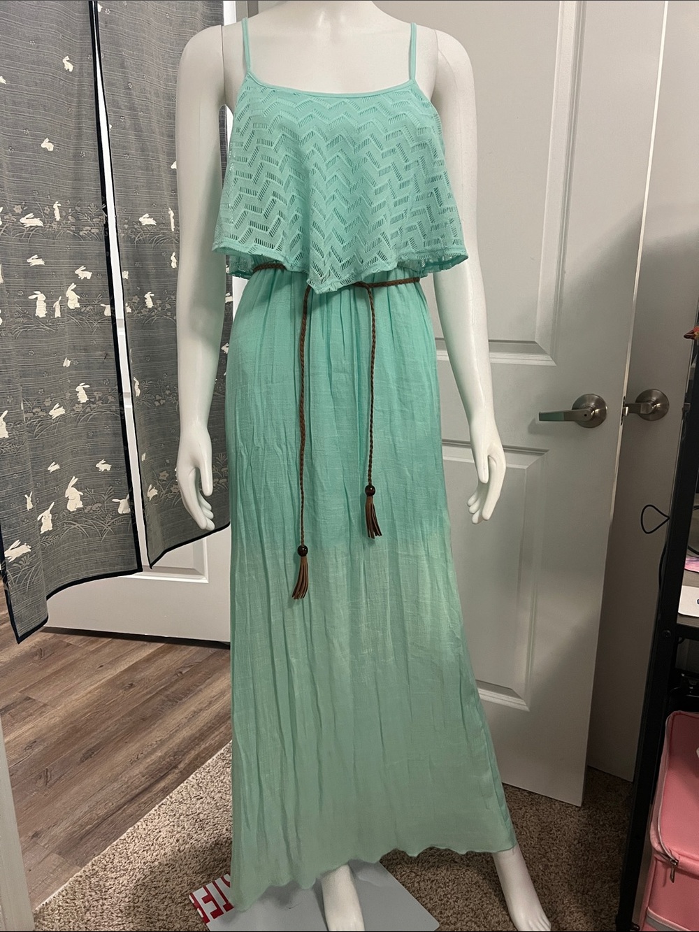Trixxi Mint Green Layered Maxi Dress Size Small